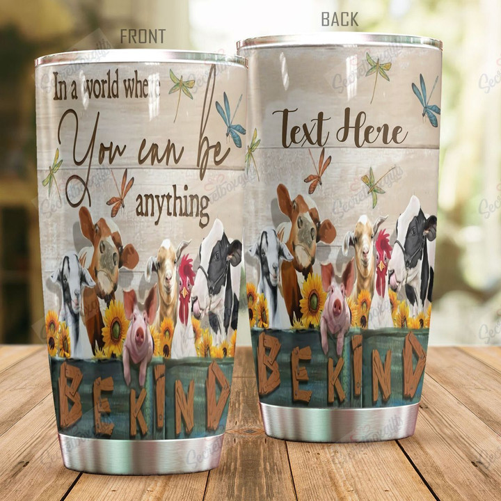 Personalized Cow Be Kind NC0910279CL Tumbler