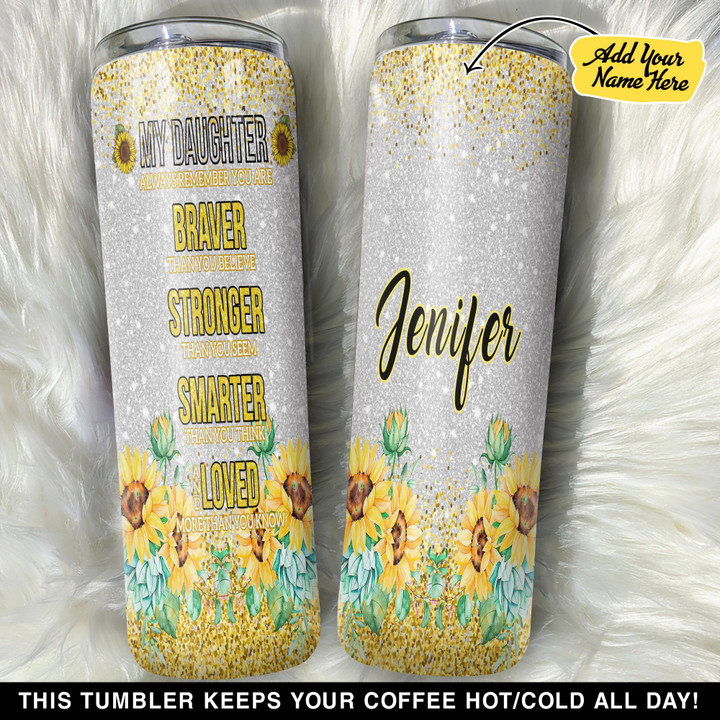 Personalized Mom To Daughter Sunflower GS0704726OD Skinny Tumbler