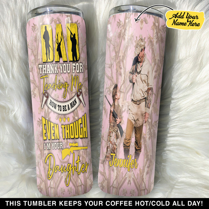 Personalized Dad And Daughter Hunting GS0704264OD Skinny Tumbler