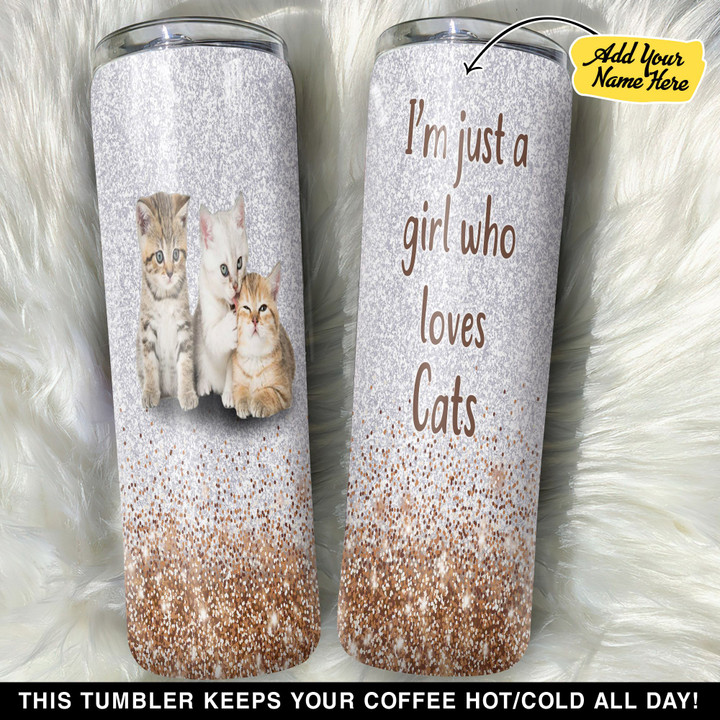 Personalized Cats Tumbler I Just A Girl Who Loves Cats GS0604717OD Skinny Tumbler