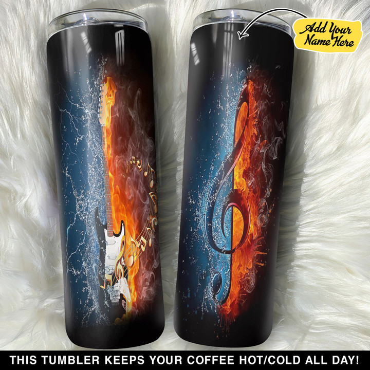 Personalized Music Guitar Fire And Icy GS0604945OD Skinny Tumbler