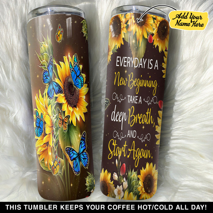 Personalized Sunflower And Butterfly GS0304538OD Skinny Tumbler