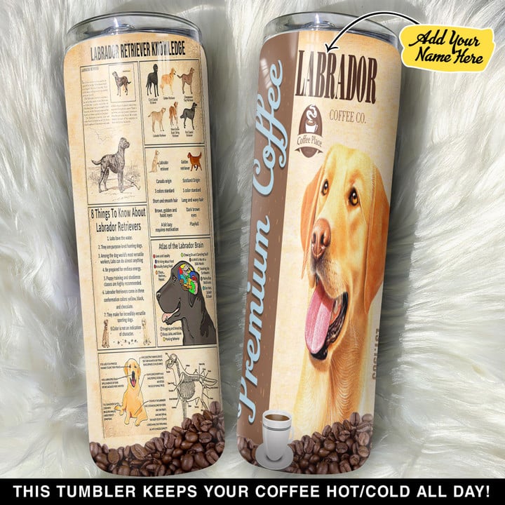 Personalized Labrador Retriever Coffee Knowledge GS0304282OD Skinny Tumbler