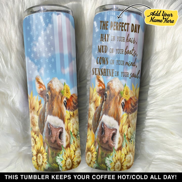Personalized Cows On Your Mind Sunshine In Your Soul GS0804160OD Skinny Tumbler