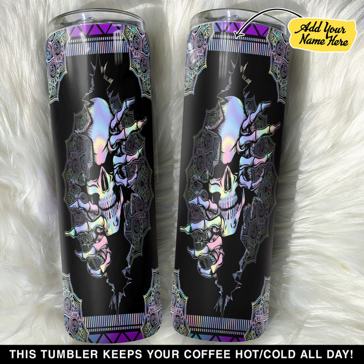 Personalized Awesome Skull Hologram GS0304489OD Skinny Tumbler
