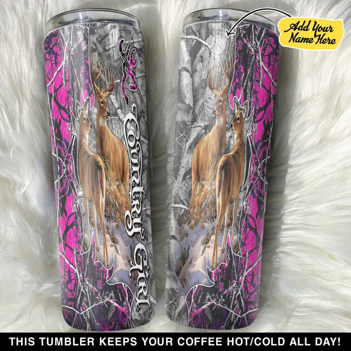 Personalized Country Girl Couple Elk Hunting GS0804714OD Skinny Tumbler