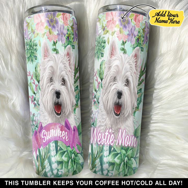 Personalized Westie With Succulent Floral Watercolor GS0304931OD Skinny Tumbler