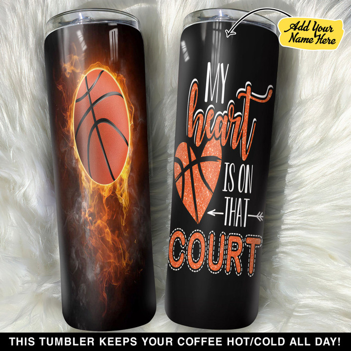 Personalized Basketball My Heart Is On That Court GS0304957OD Skinny Tumbler