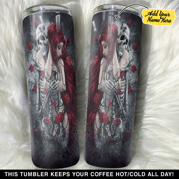Personalized Skeleton King And Queen GS0304514OD Skinny Tumbler