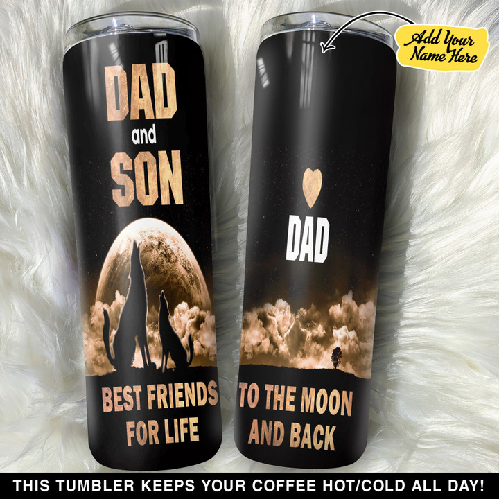 Personalized Wolf Dad And Son Best Friends For Life GS0804604OD Skinny Tumbler