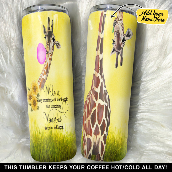 Personalized Giraffe Wake Up GS0304668OD Skinny Tumbler