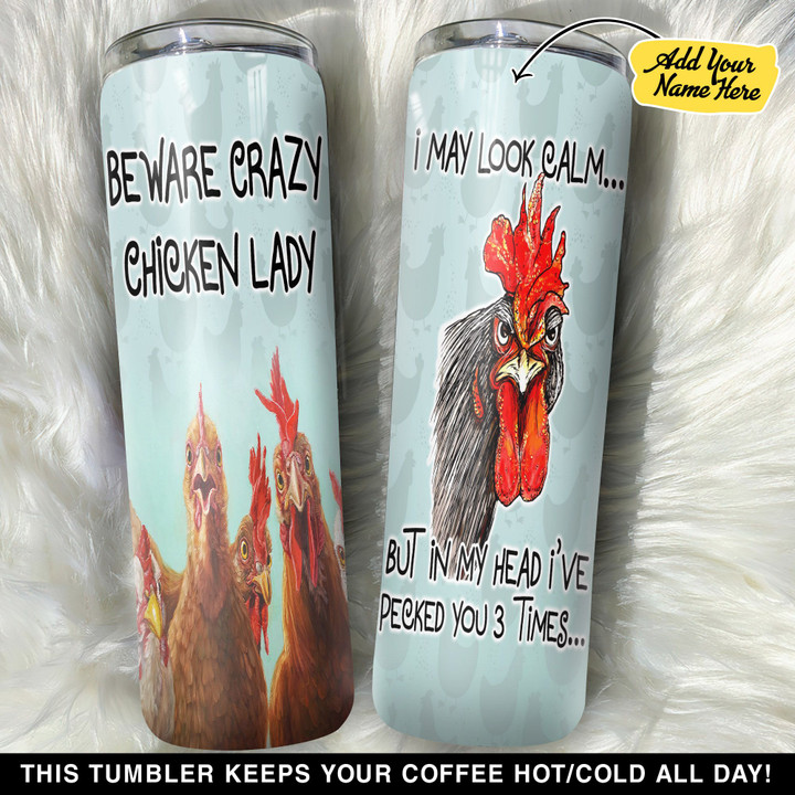 Personalized Crazy Chicken Lady GS0304979OD Skinny Tumbler