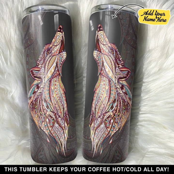 Personalized Native Wolf GS0304704OD Skinny Tumbler