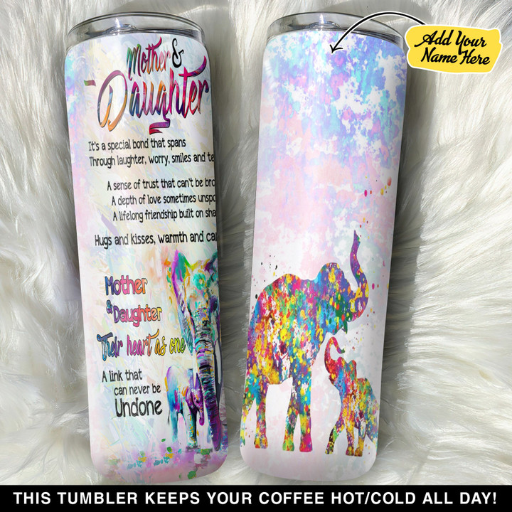 Personalized Elephant Mother And Daughter GS0101394OD Skinny Tumbler