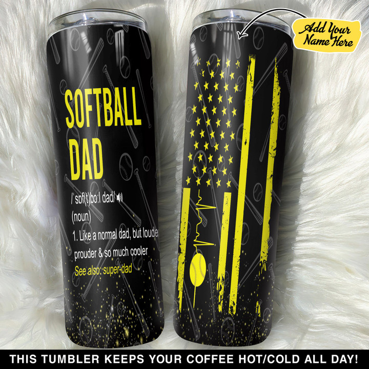 Personalized Softball Dad GS0103733OD Skinny Tumbler