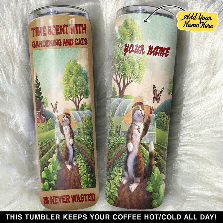 Personalized Garden And Cats GS0103364OD Skinny Tumbler