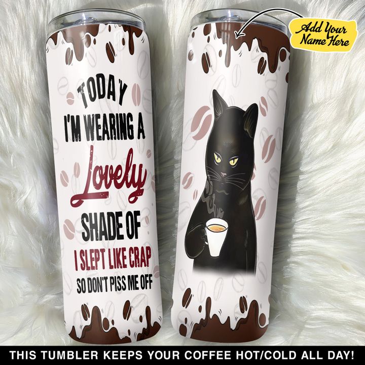 Personalized Black Cat Coffee A Lovely Shade GS0203069OD Skinny Tumbler
