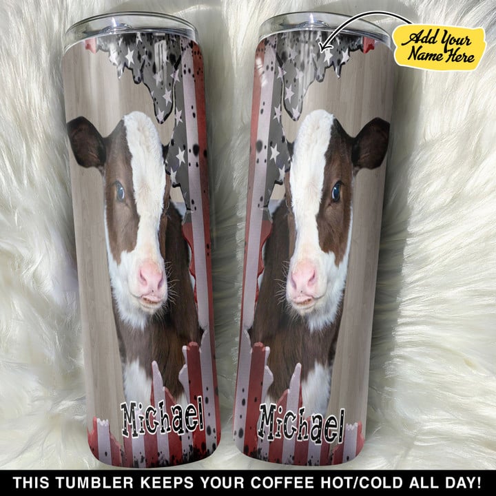 Personalized Cow American Tumbler GS0103217OD Skinny Tumbler