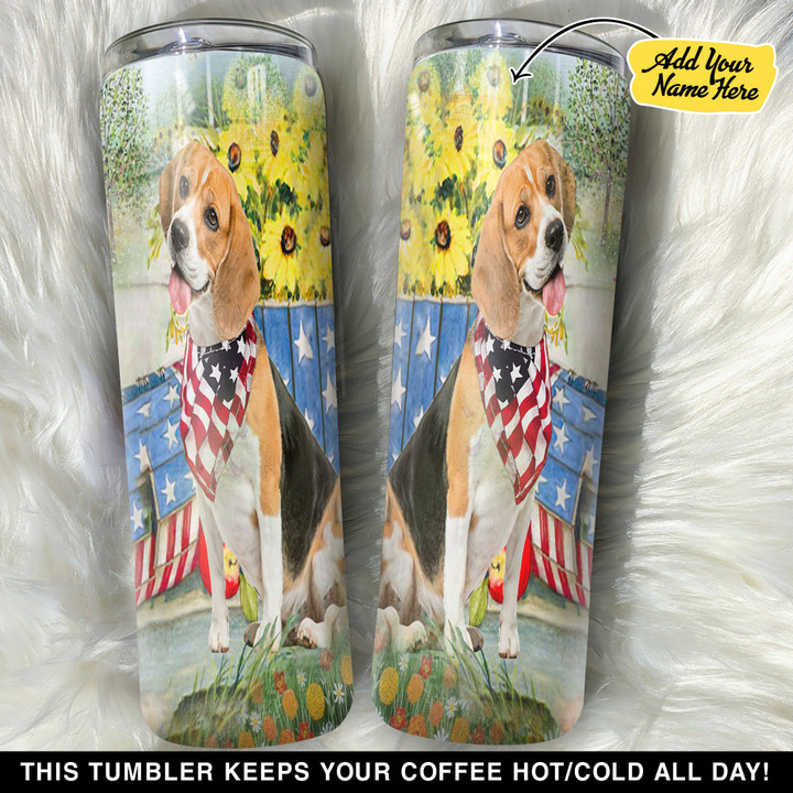 Personalized Beagle Sweet Dog Usa Flag GS0203051OD Skinny Tumbler