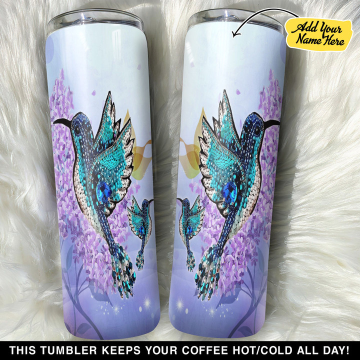 Personalized Humming Birds And Flowers GS0103437OD Skinny Tumbler