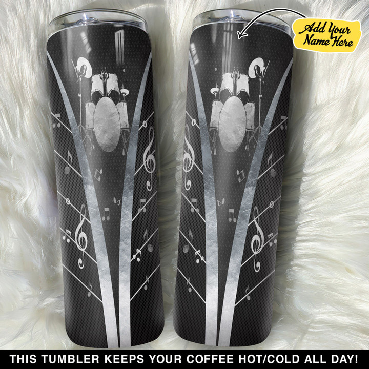 Personalized Drums Music Silver GS0203265OD Skinny Tumbler