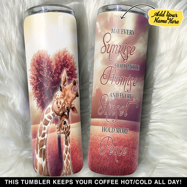 Personalized Giraffe May Every Sunrise Hold More Promise And Every Sunset Hold More Peace GS0103374OD Skinny Tumbler