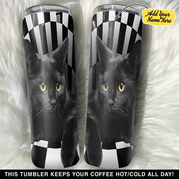 Personalized Black Cat In Hole GS0103086OD Skinny Tumbler