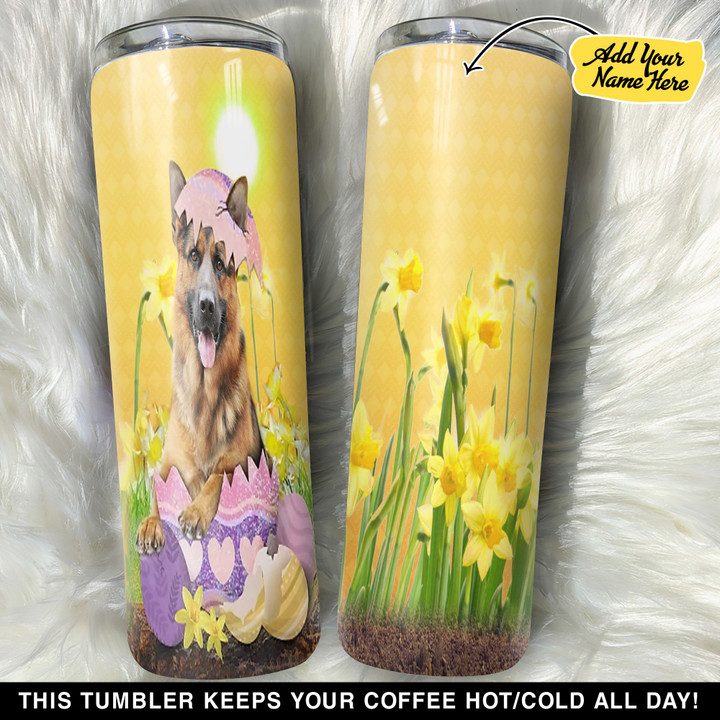 Personalized German Shepherd Is Ready For Easter GS0103369OD Skinny Tumbler
