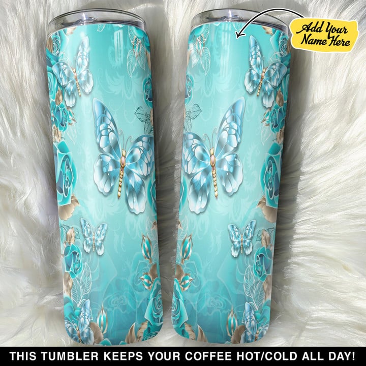 Personalized Butterfly And Rose GS0103130OD Skinny Tumbler
