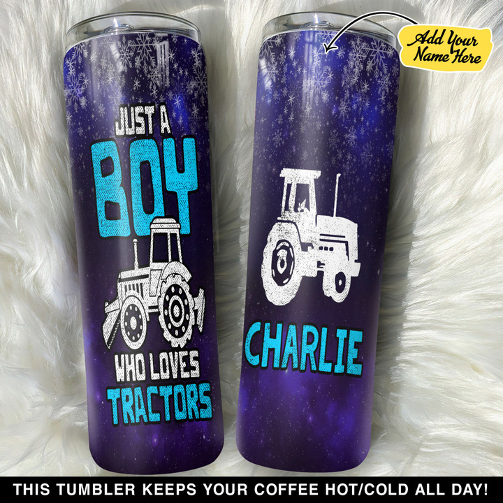Personalized Just A Boy Who Loves Tractors GS0203429OD Skinny Tumbler