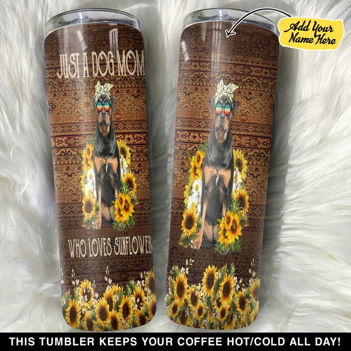 Personalized Dog Mom Loves Sunflowers GS0103281OD Skinny Tumbler