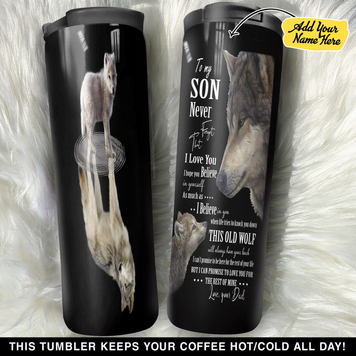 Personalized Wolf To My Son GS1704869OD Stainless Steel Worldmark Tumbler