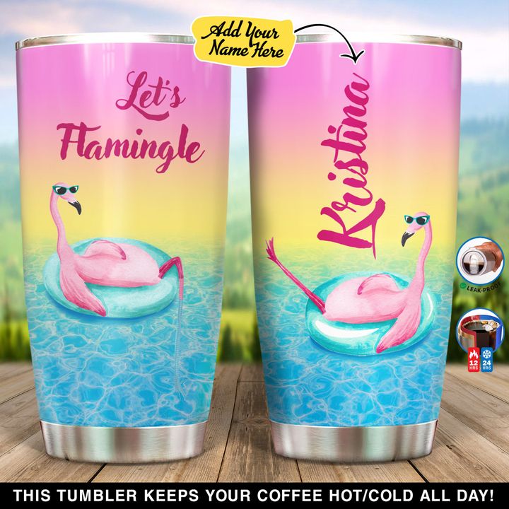 Personalized Flamingo Lets Flamingle NI0109007YR Tumbler