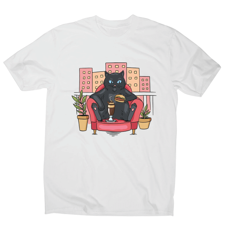 Cat On Balcony Eating And Drinking XM0709187CL T-Shirt