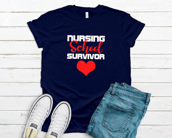 Funny Nursing School Survivor YW0109145CL T-Shirt