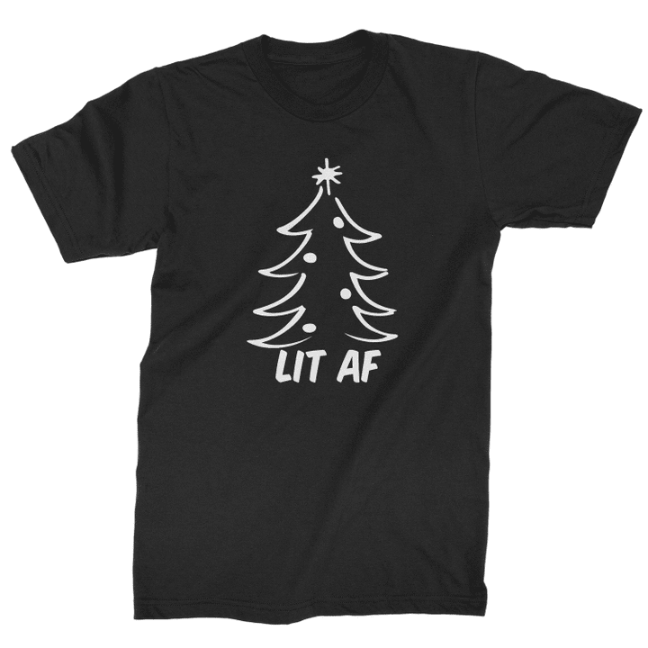 Lit Af Christmas Tree XM1009212CL T-Shirt