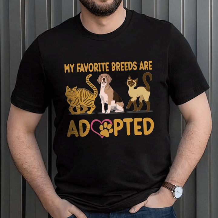 My Favorite Breeds Are Adopted YW0209480CL T-Shirt