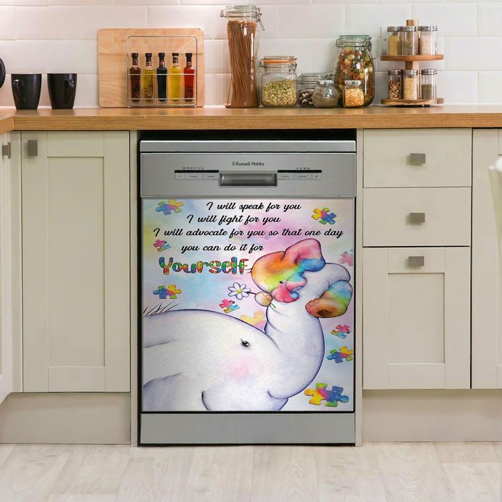 Autism Elephant YW0410008CL Decor Kitchen Dishwasher Cover