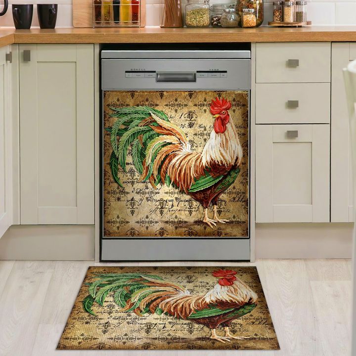 Rooster YW0410405CL Decor Kitchen Dishwasher Cover