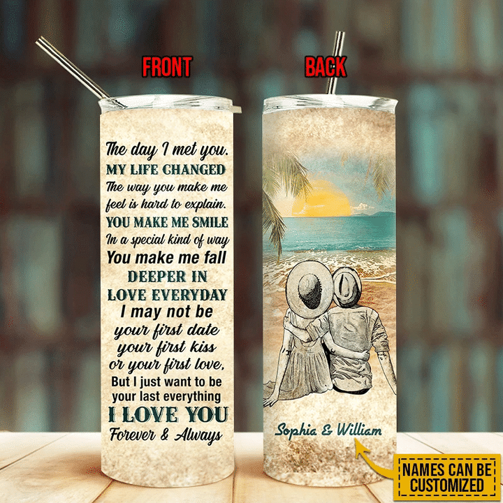 Personalized Beach Couple Dressed My Life Changed YW1110035CL Skinny Tumbler