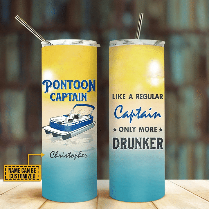 Personalized Pontoon Captain More Drunker YW1110052CL Skinny Tumbler