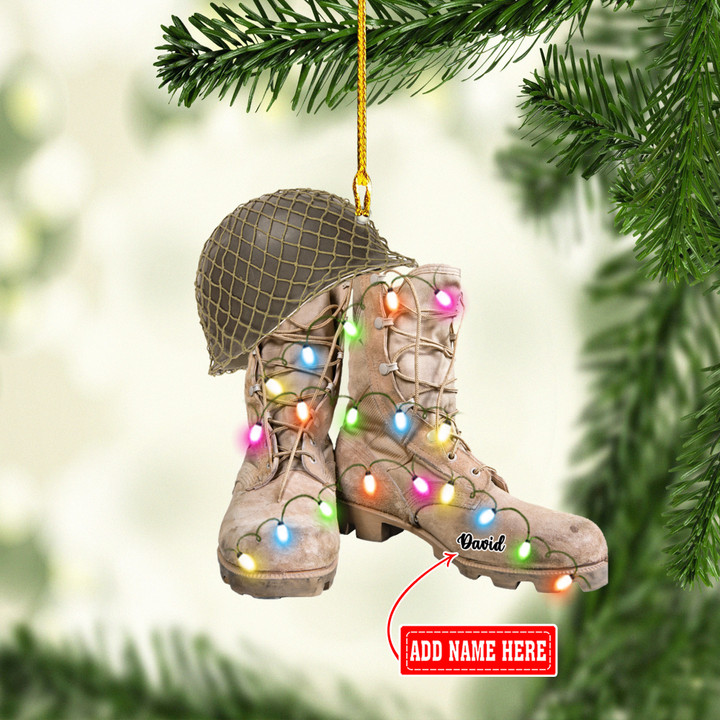 Personalized Military Boots And Helmet NI2311005YC Ornaments