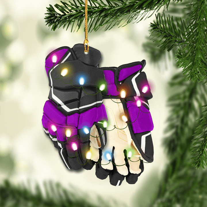 Purple Hockey Gloves NI1211017XB Ornaments