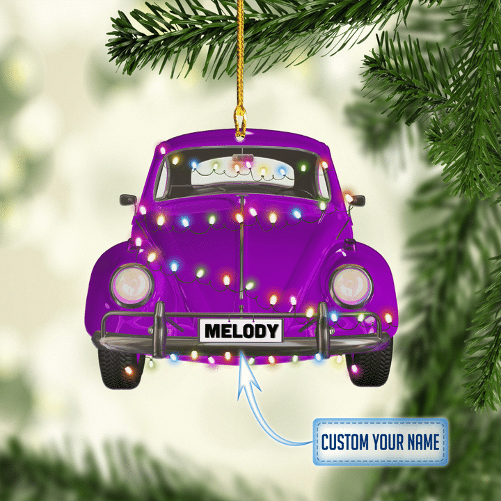 Personalized Purple Hippie Car NI2611007XB Ornaments