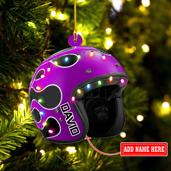 Personalized Cool Motorcycle Helmet Christmas NI1012014YR Ornaments
