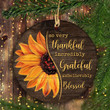 Sunflower Incredibly Grateful Unbelievably Blessed Jesus Round YC0611666CL Ornaments