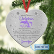 Personalized Dolphin Purple NI2411003YI Ceramic Heart Ornament