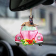 Belgian Shepherd Pink Hippie Car YC2012592CL Ornaments