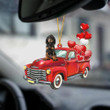 Black And Tan Coonhound Red Sports Car YC2012497CL Ornaments