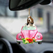 Basset Hound Pink Hippie Car YC2012558CL Ornaments